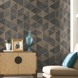Hexagram Wood Veneer Wallpaper