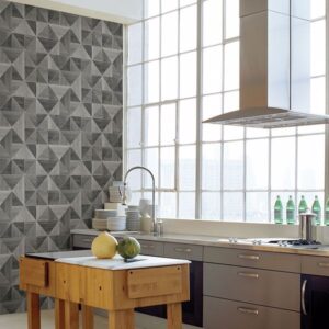 Corin Wood Geometric Wallpaper