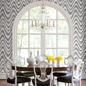 Bargello Faux Grasscloth Wave Wallpaper
