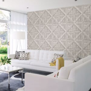 Carriage House Geometric Wood Wallpaper