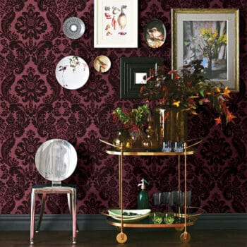 Shadow Flocked 2 Damask Wallpaper