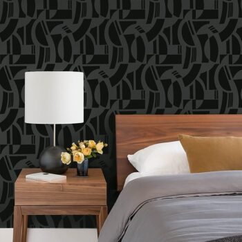 Carter Geometric Flock Wallpaper