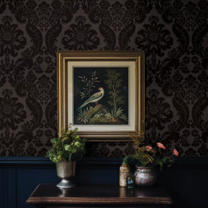 Shadow Flocked Damask Wallpaper