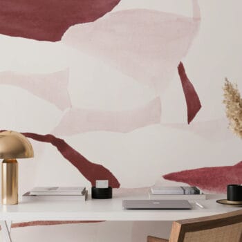 Fractal Burgundy and Pink Mural