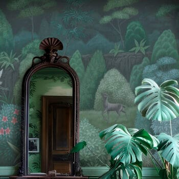 Nocturnal Symphony Muted Green Mural
