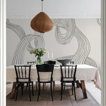 Stripes Graphite Mural
