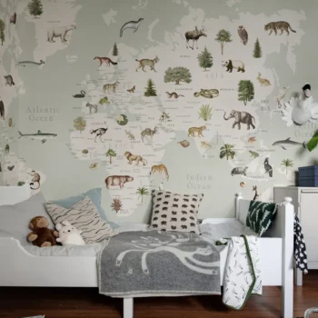 Animal World Mint Mural