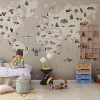 Animal World Pastel Pink Mural
