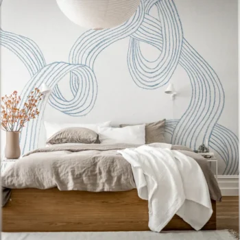 Stripes Light Blue Mural