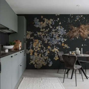 Fragile Beauty Dark Blue Mural