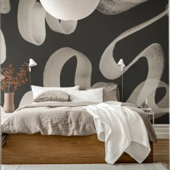 Waves Black Mural