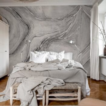Watercolor Flow Gray Mural