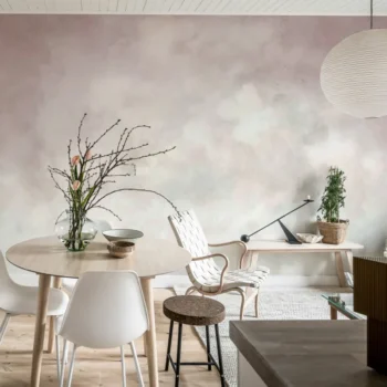 Vintage Clouds Pink Mural