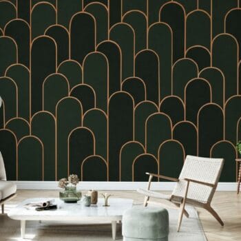 Grand Arches Pattern Green Classic Mural