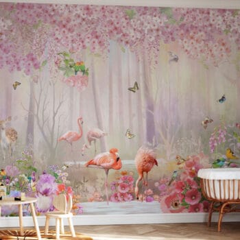 Flamingos Paradise Mural