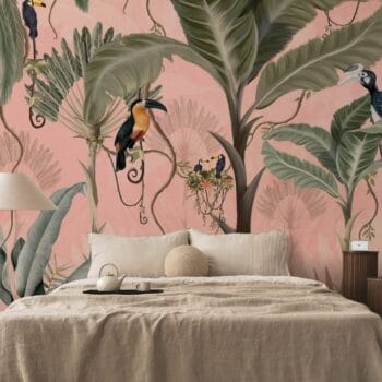 Exotic Jungle Pink Mural