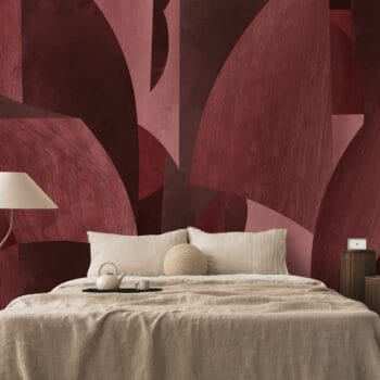 Abstract Forms Red Mural
